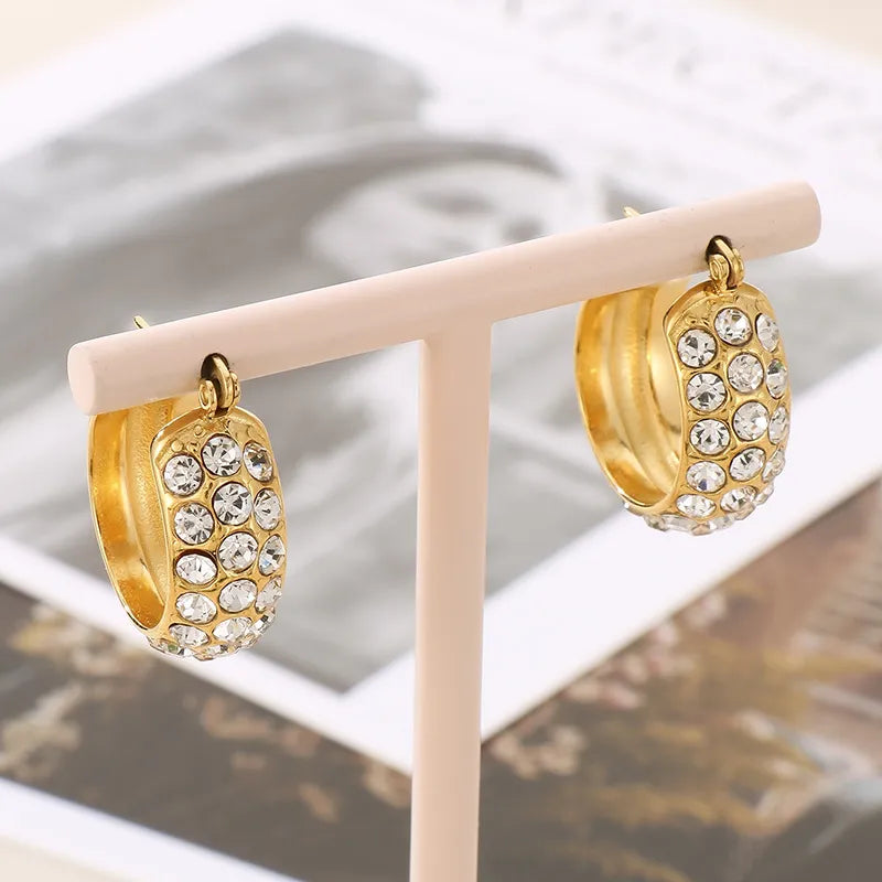 Earring | Huggie Hoops with Zircon