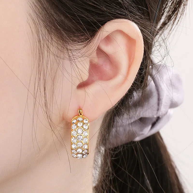 Earring | Huggie Hoops with Zircon