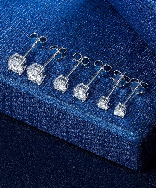 Earrings | Round Cut Clear Cubic Zirconia925 Sterling Silver