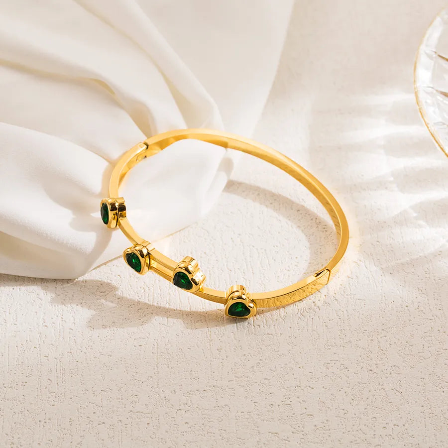 Bracelets | Green Heart Bangle