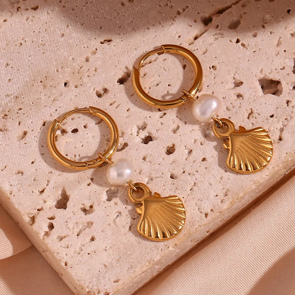 Set| Concha con perla necklace and earring