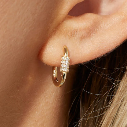 Earrings | Hoops Stainless Steel Zircon Gold Plated