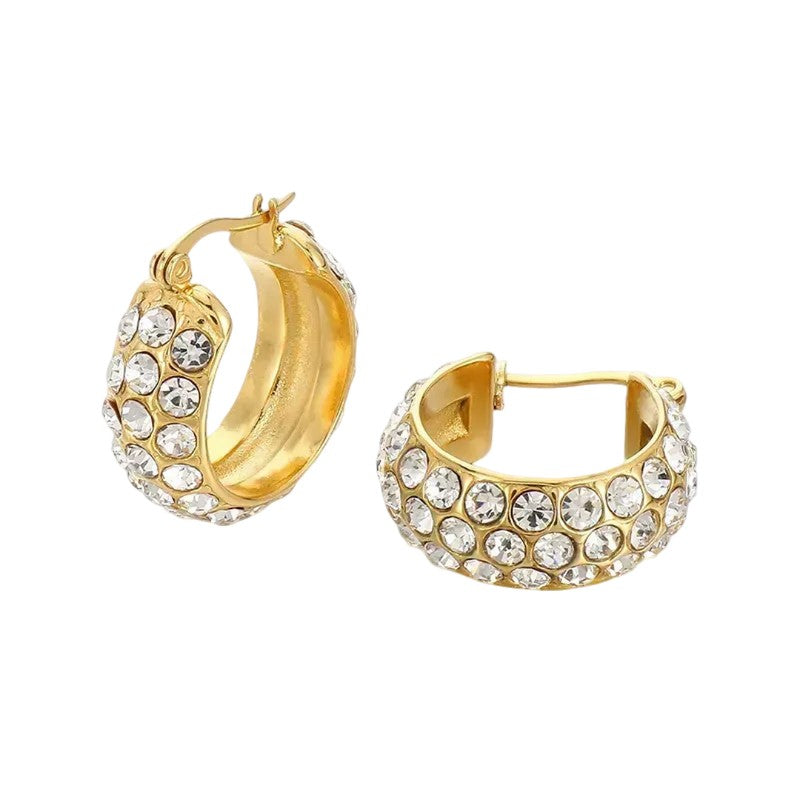 Earring | Huggie Hoops with Zircon