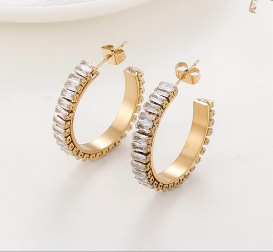 Earrings | Lady Hoops with Zirconia Stones