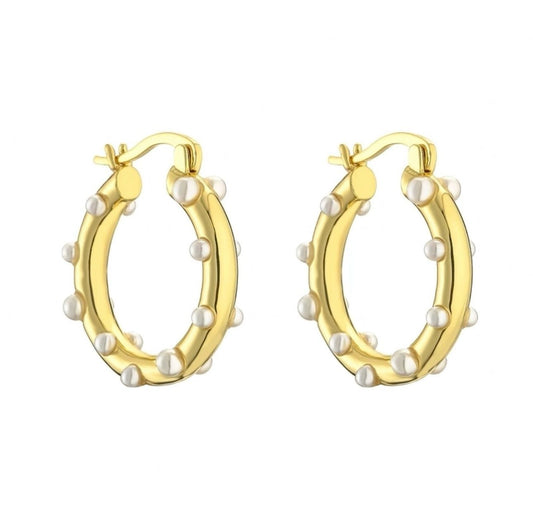 Earrings | Pearl Hoops