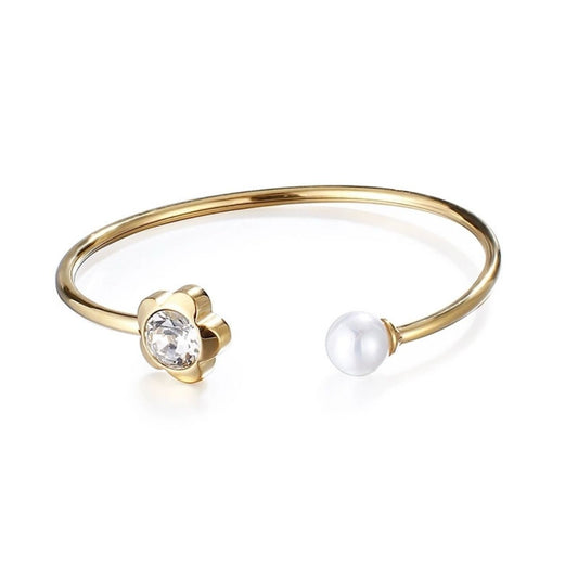 Bracelets | Flower Pearl Bangle